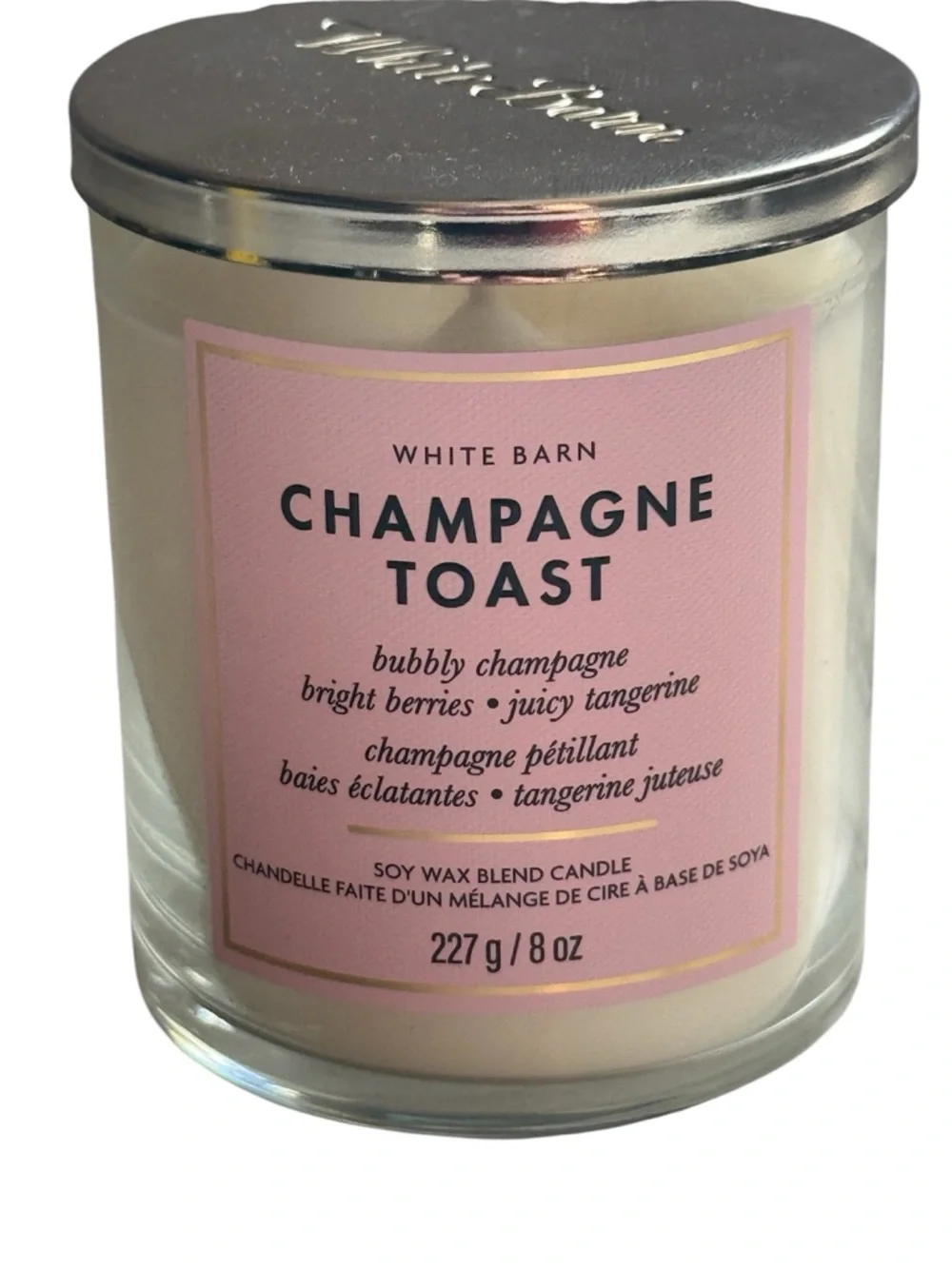 Bath & Body Works White Barn Champagne Toast Single Wick Candle NWT 227g Gift - Picture 2 of 8